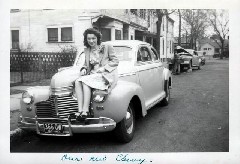 Parents Julia (Judy) Kish Dorrough 1946 new Chevy